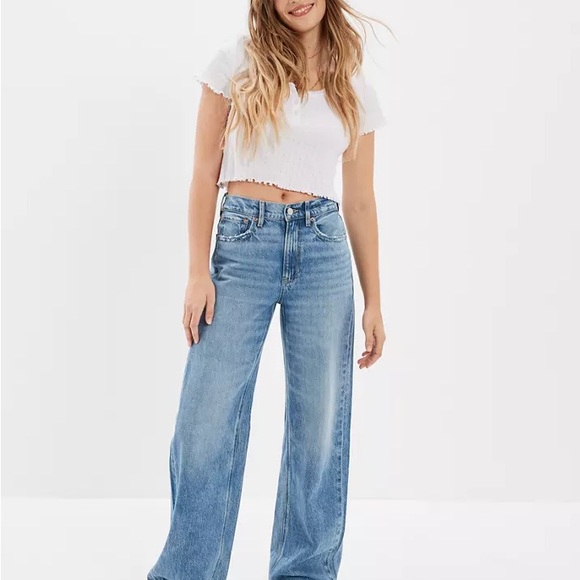 American Eagle Outfitters Denim - ae super high-rise baggy wide leg jeans (stretchy)